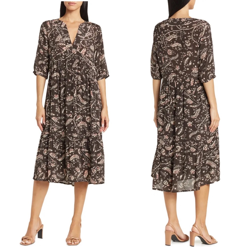 ba&sh Robe Cherry Shift Dress in Carbone